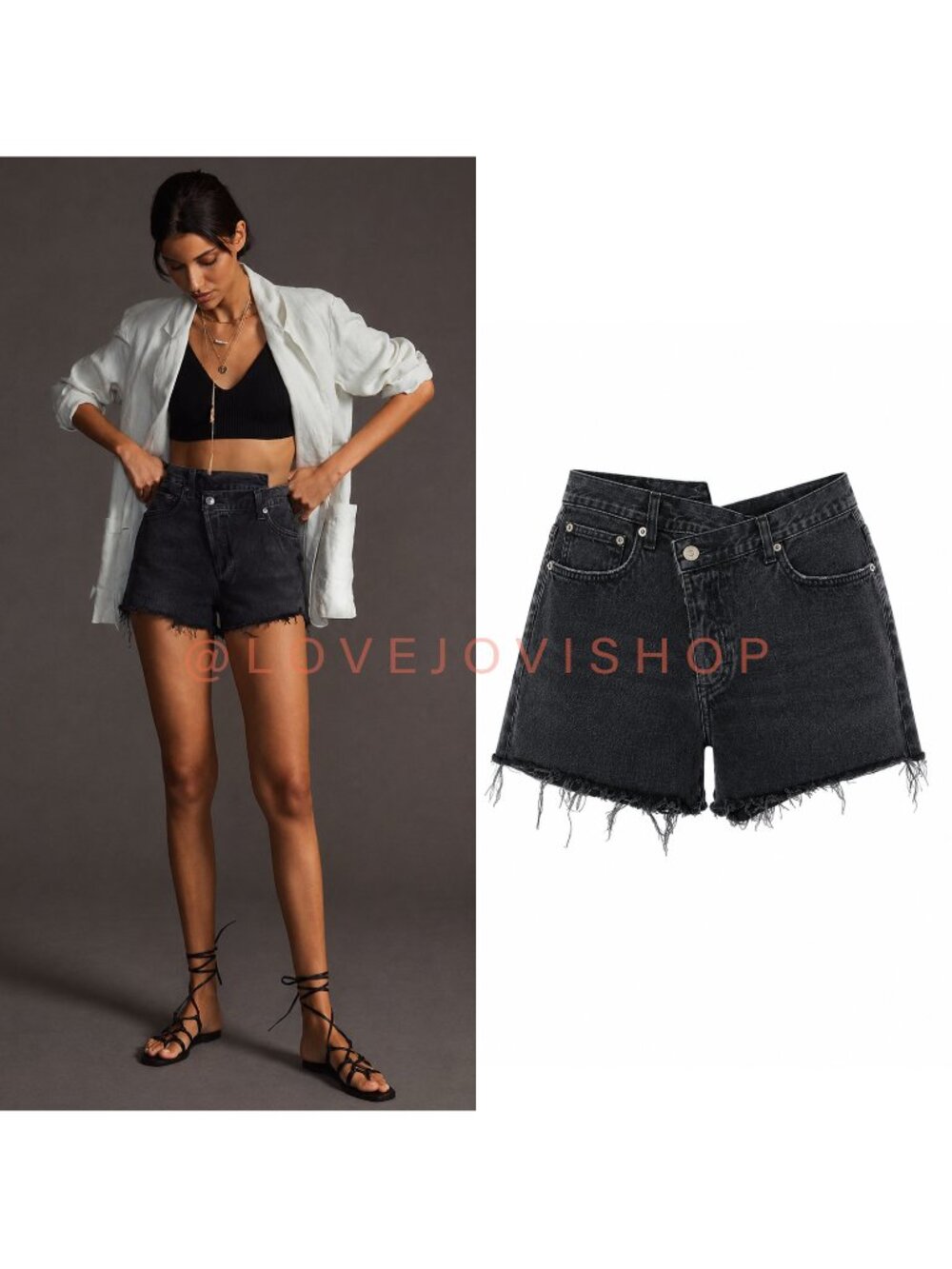 Shorts | Agolde for Anthropologie High-Rise Raw Hem Black Denim Cut-Off Bohemian